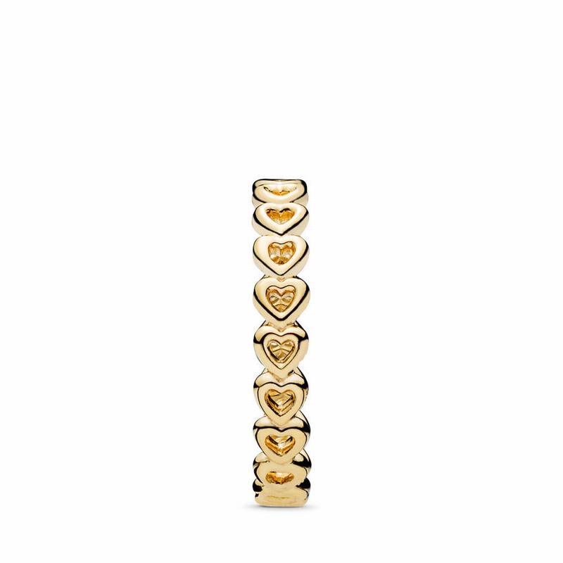 Pandora Shine™ Linked Love Stackable Ring Sale NZ, 18ct Gold Plated (269437-MQT)